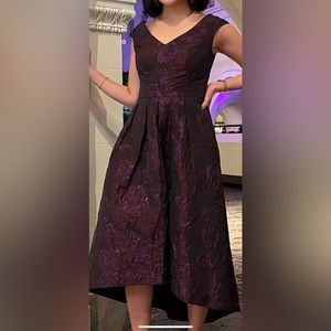 Ralph Lauren jacquard midi length gown